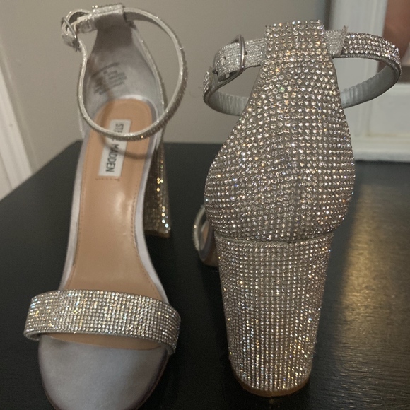 steve madden silver rhinestone heels